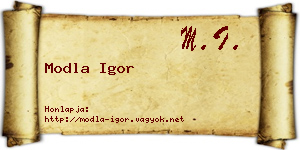 Modla Igor névjegykártya